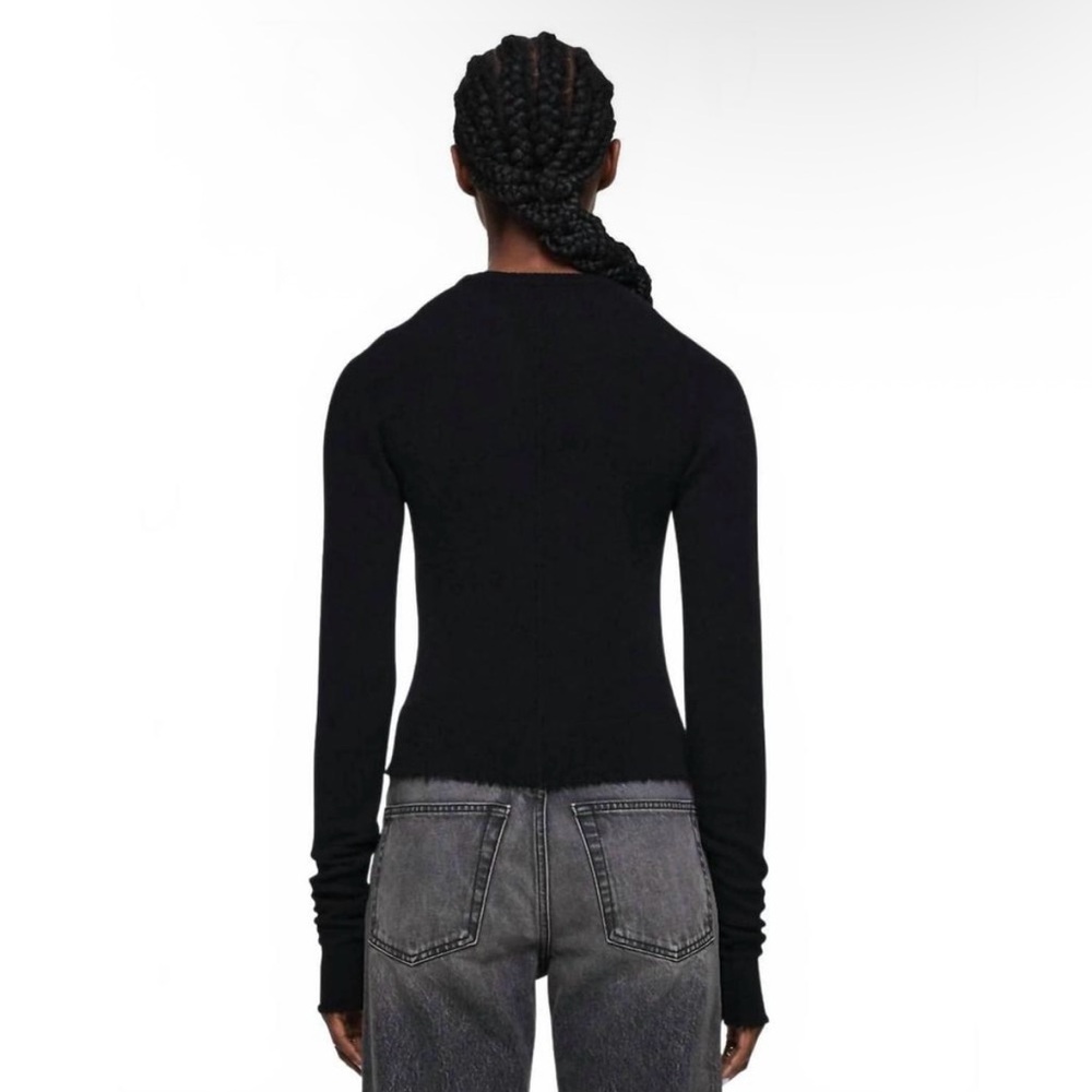 RE/DONE 100% Cashmere Crewneck Long Sleeve Top Black Small Natural Fiber Staple - Picture 2 of 14